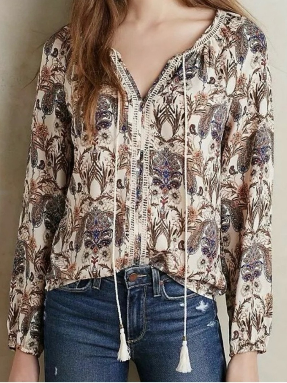 Anthropologie Meadow Rue Myrtle Peasant Blouse Size S